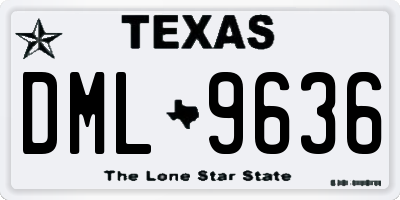 TX license plate DML9636