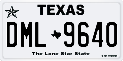 TX license plate DML9640