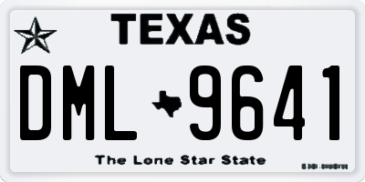 TX license plate DML9641