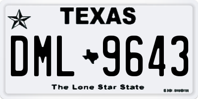 TX license plate DML9643