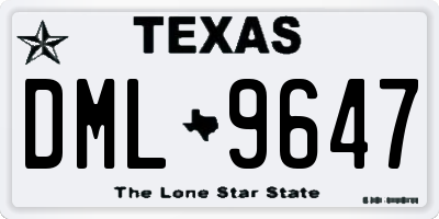 TX license plate DML9647