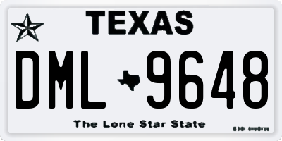 TX license plate DML9648