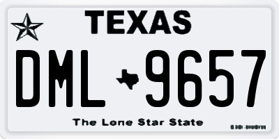 TX license plate DML9657