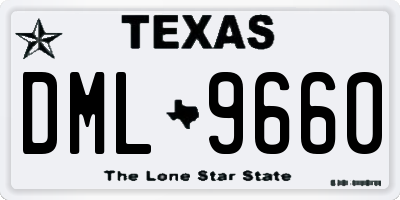 TX license plate DML9660