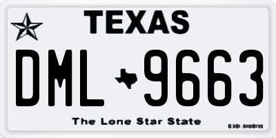 TX license plate DML9663