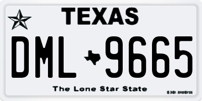 TX license plate DML9665