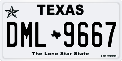 TX license plate DML9667