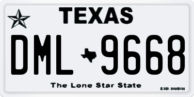 TX license plate DML9668