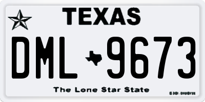 TX license plate DML9673