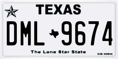 TX license plate DML9674