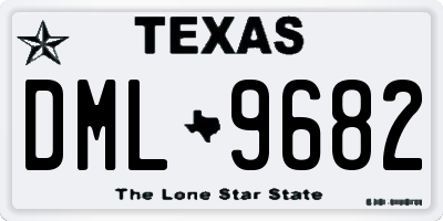 TX license plate DML9682