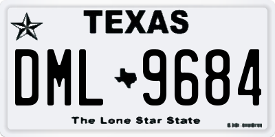 TX license plate DML9684