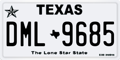 TX license plate DML9685