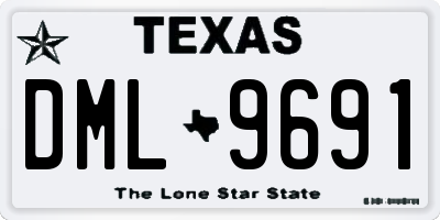 TX license plate DML9691