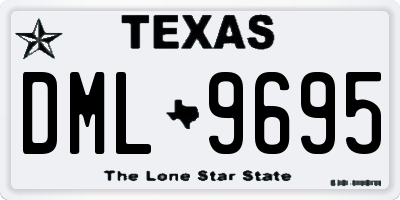 TX license plate DML9695