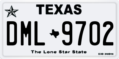 TX license plate DML9702