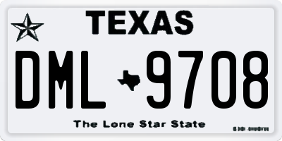 TX license plate DML9708