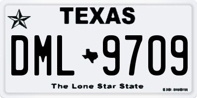 TX license plate DML9709