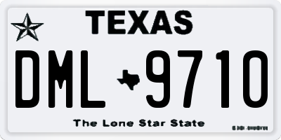 TX license plate DML9710