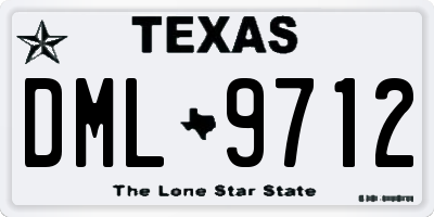 TX license plate DML9712