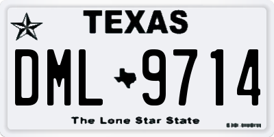 TX license plate DML9714