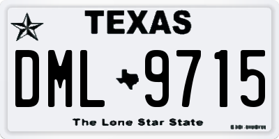 TX license plate DML9715