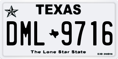 TX license plate DML9716