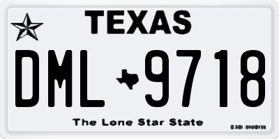 TX license plate DML9718