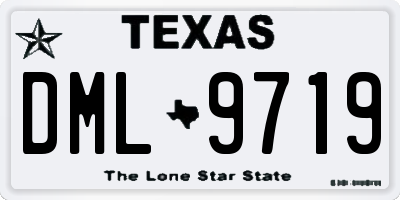 TX license plate DML9719
