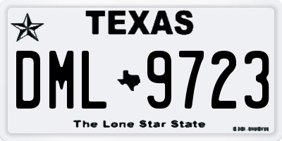 TX license plate DML9723