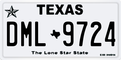 TX license plate DML9724