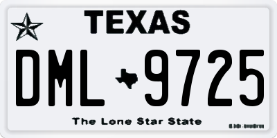TX license plate DML9725