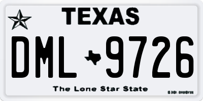 TX license plate DML9726