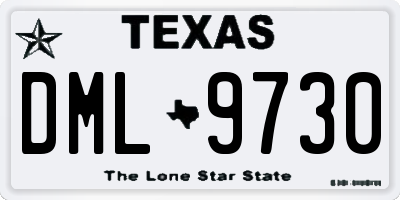 TX license plate DML9730