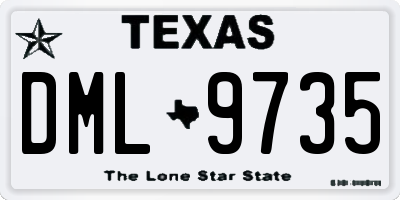 TX license plate DML9735