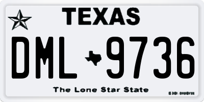 TX license plate DML9736
