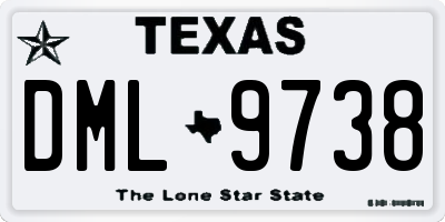 TX license plate DML9738