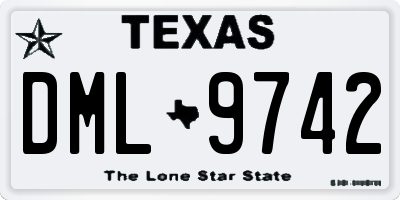TX license plate DML9742