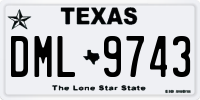 TX license plate DML9743