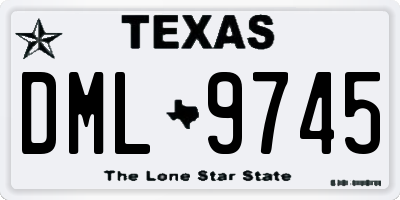 TX license plate DML9745
