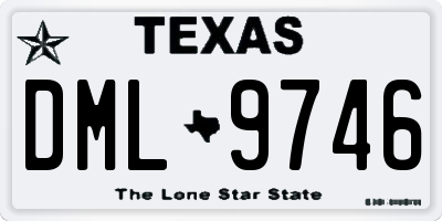 TX license plate DML9746