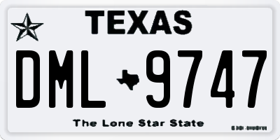 TX license plate DML9747