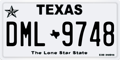 TX license plate DML9748