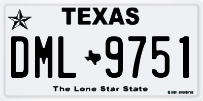 TX license plate DML9751