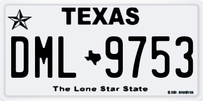 TX license plate DML9753