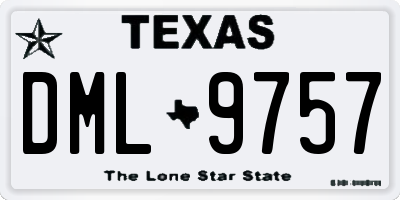 TX license plate DML9757