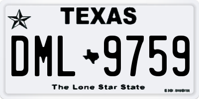 TX license plate DML9759