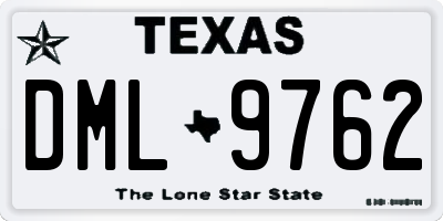 TX license plate DML9762