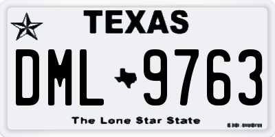 TX license plate DML9763