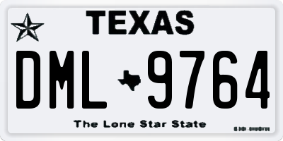 TX license plate DML9764